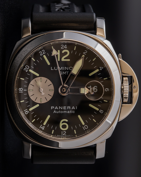 2019 Panerai Luminor GMT 44MM Black Dial Rubber Strap (PAM00088)