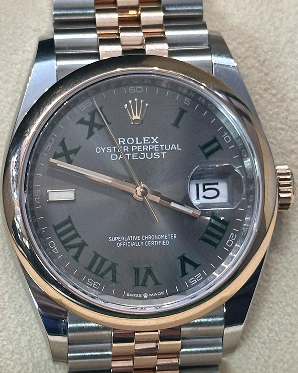 2022 Rolex Datejust "Wimbledon" 36MM Slate Dial Two-Tone Jubilee Bracelet (126201)