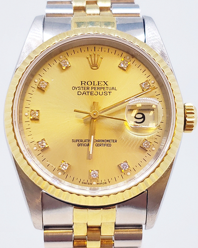 Rolex Datejust 36MM Champagne Dial Two-Tone Jubilee Bracelet (16233)