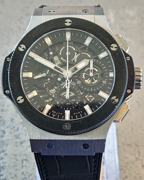 No Reserve - Hublot Big Bang Aero Bang 44MM Skeleton Dial Rubber Strap (311.SM.1170.GR)