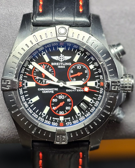 2016 Breitling Avenger Seawolf L.E. 45MM Quartz Black Dial Leather Strap (M73390)