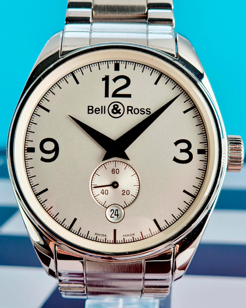 Bell&ross ベル&ロス　ベルロス　vintage123 ブレスレット Bell & Ross BR V1 123 Original 41MM White Dial Steel Bracelet (BR