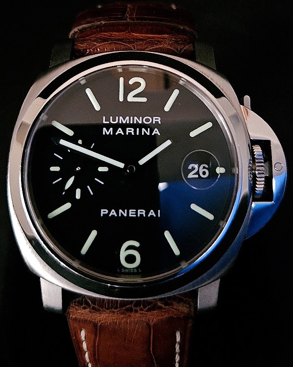 Panerai Luminor Marina 40MM Black Dial Leather Strap (PAM00048)