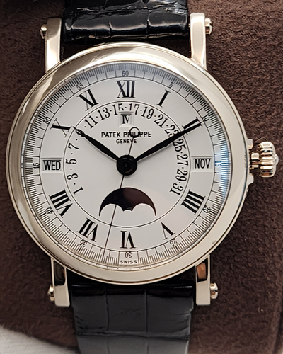 2004 Patek Philippe Perpetual Calendar 36MM White Dial Leather Strap (5059G)