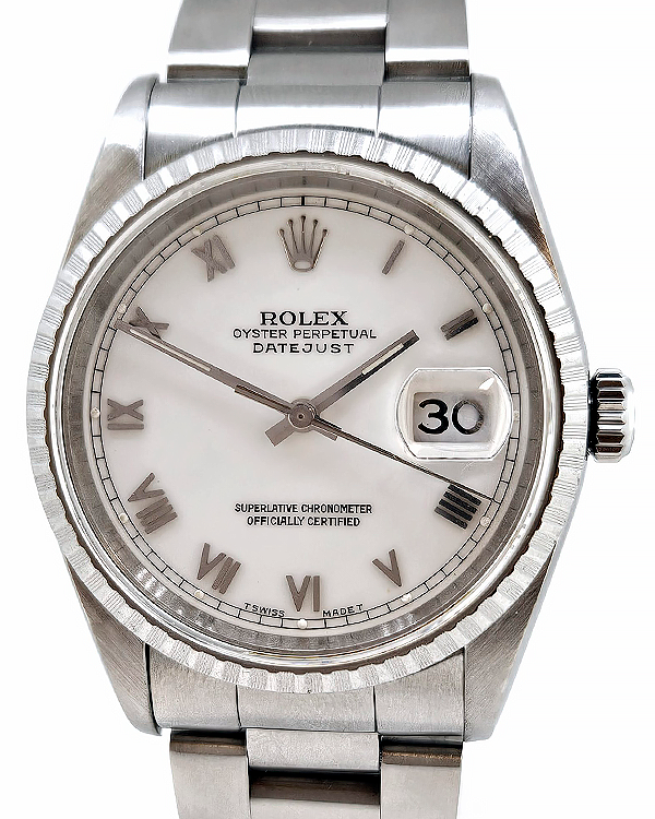 Rolex Datejust 36MM White Dial Oyster Bracelet (16220)