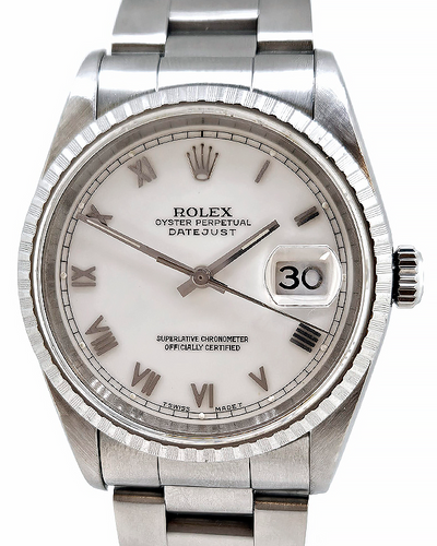 Rolex Datejust 36MM White Dial Oyster Bracelet (16220)