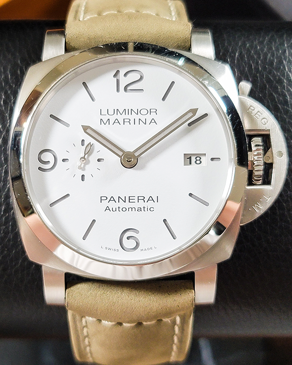 2022 Panerai Luminor Marina 44MM White Dial Leather Strap (PAM01314)