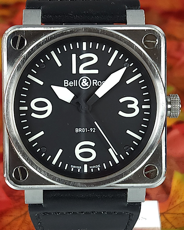 2010 Bell & Ross BR 01-92 46MM Black Dial Leather Strap (BR01-92-S)