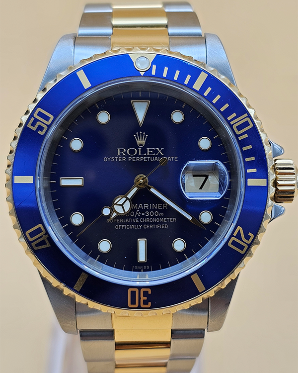 Rolex Submariner Date "Bluesy" 40MM Blue Dial Two-Tone Oyster Bracelet (16613)