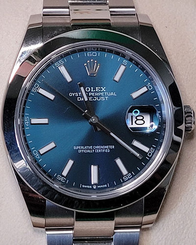 2024 Rolex Datejust 41MM Blue Dial Oyster Bracelet (126300)