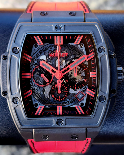 Hublot Spirit Of Big Bang 45MM Skeleton Dial Leather Strap (601.CR.0130.LR)