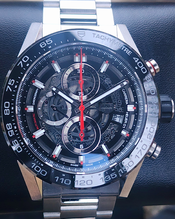 2022 Tag Heuer Carrera 43MM Skeleton Dial Steel Bracelet (CAR2A1W)