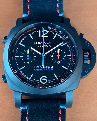 2017 Panerai Luminor 1950 "Oracle Team USA" L.E. 44MM Black Dial Leather Strap (PAM00725)