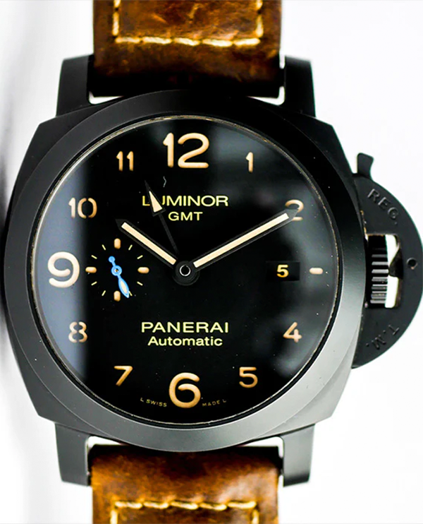 2018 Panerai Luminor 1950 3 Days GMT Automatic 44MM Black Dial Leather Strap (PAM01441)