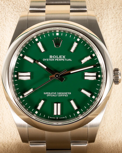 2024 Rolex Oyster Perpetual 41MM Green Dial Oyster Bracelet (124300)