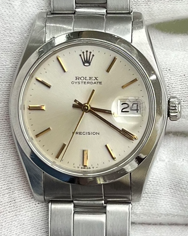 Rolex Oysterdate Precision 34MM Steel Silver Dial (6694)