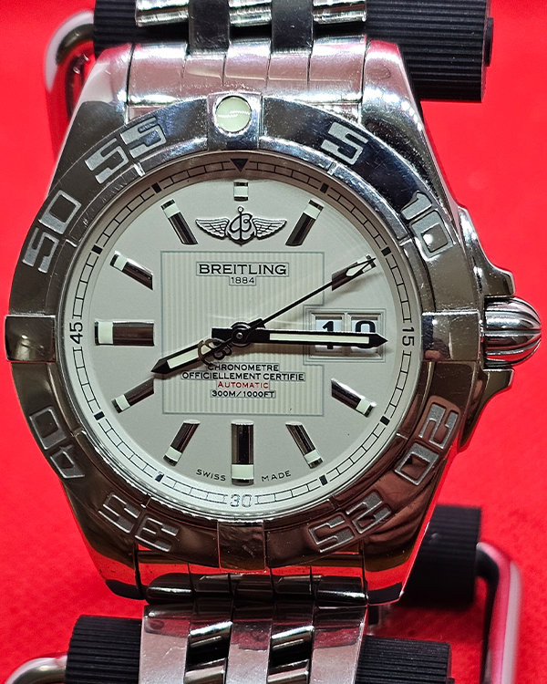 Breitling Galactic 41MM Silver Dial Steel Bracelet (A49350)