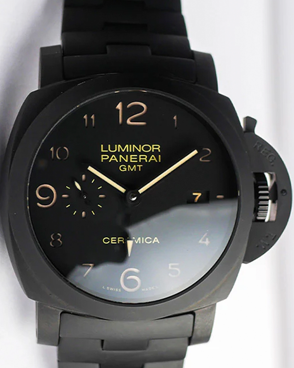 Panerai Luminor 1950 3 Days GMT Automatic 44MM Black Dial Titanium Bracelet (PAM00441)