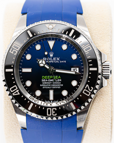 2024 Rolex Sea-Dweller Deepsea "James Cameron" 44MM Deep Blue Dial Aftermarket Rubber Strap (136660)