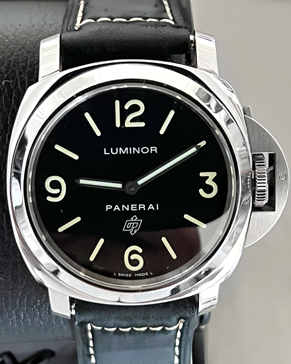 2018 Panerai Luminor Base Logo 44MM Black Dial Leather Strap (PAM01000)