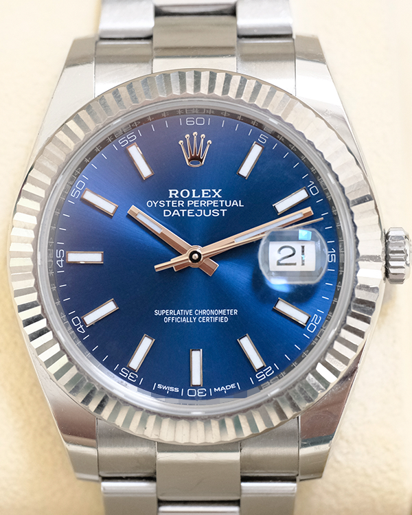 No Reserve - 2018 Rolex Datejust 41MM Blue Dial Oyster Bracelet (126334)