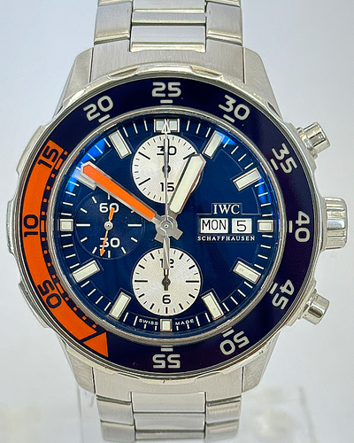 IWC Schaffhausen Aquatimer Chronograph 44MM Blue Dial Steel Bracelet (IW376703)