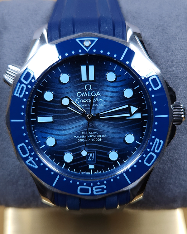 2024 Omega Seamaster Diver 300M 42MM Summer Blue Dial Rubber Strap (210.32.42.20.03.002)