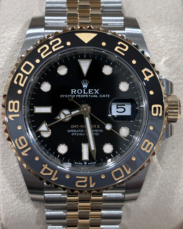 2024 Rolex GMT-Master II 40MM Black Dial Two-Tone Jubilee Bracelet (126713GRNR)