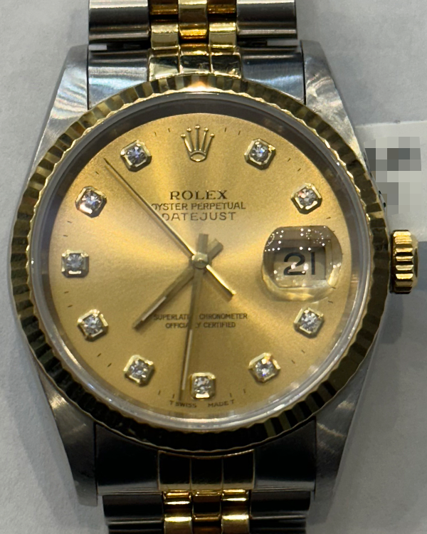 1996 Rolex Datejust 36MM Champagne Dial Two-Tone Jubilee Bracelet (16233)