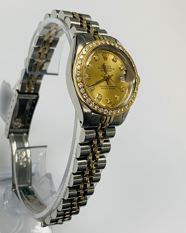 Rolex Lady Datejust 26mm Aftermarket Champagne Dial Two Tone Jubilee B Grailzee 0258