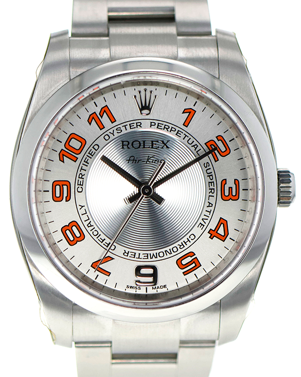 2020 Rolex Air-King 34MM Aftermarket Silver Dial Steel Bracelet  (114200)