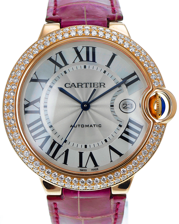 Cartier Ballon Bleu De Cartier 42MM Silver Dial Leather Strap (WE6900851 or 2999)