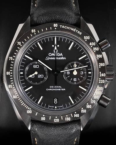 2022 Omega Speedmaster Dark Side of the Moon "Pitch Black" 44MM Black Dial Leather Strap (311.92.44.51.01.004)