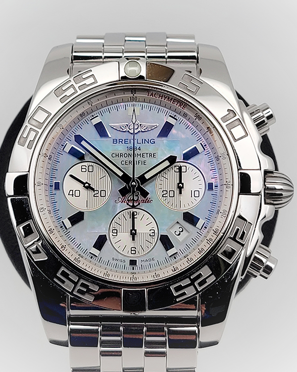 2011 Breitling Chronomat 44MM Mother of Pearl Dial Steel Bracelet (AB0110)