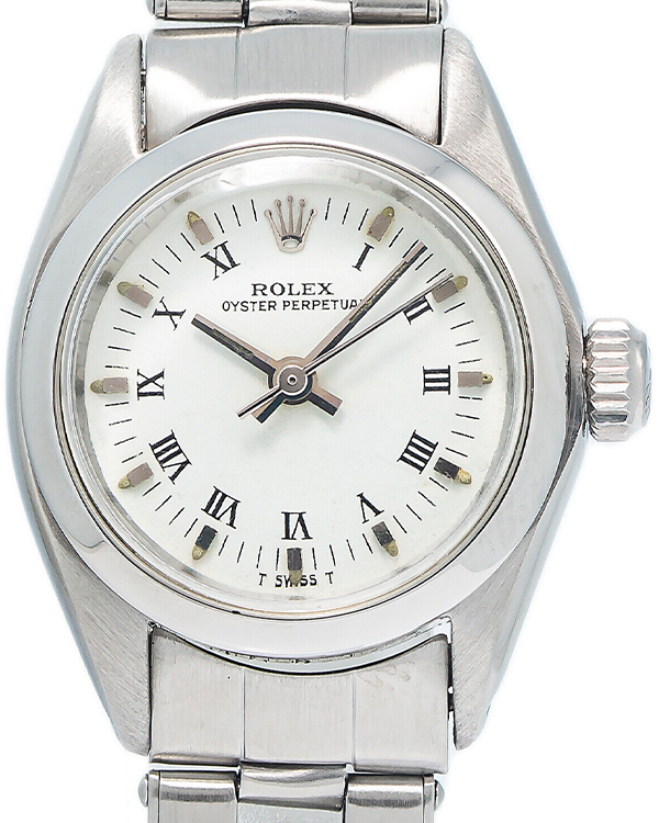 Rolex Oyster Perpetual Vintage 24MM Vintage White Dial Steel Bracelet (6718)