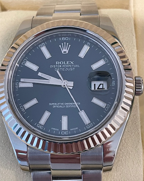 2018 Rolex Datejust II 41MM Blue Dial Oyster Bracelet (116334)