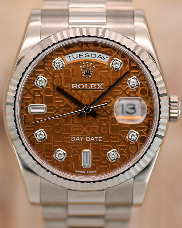 2022 Rolex Day-Date 36MM Copper Dial White Gold President Bracelet (118239)