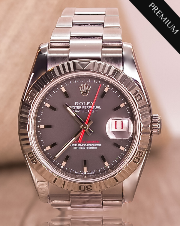 2011 Rolex Datejust Turn-O-Graph "Thunderbird" 36MM Steel Grey Dial Oyster Bracelet (116264)