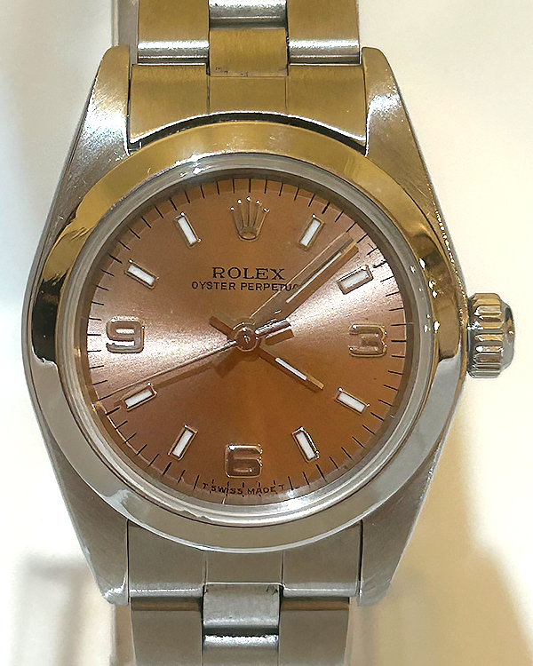 1999 (A Seial) Rolex Oyster Perpetual 24MM Salmon Dial Oyster Bracelet (76080)