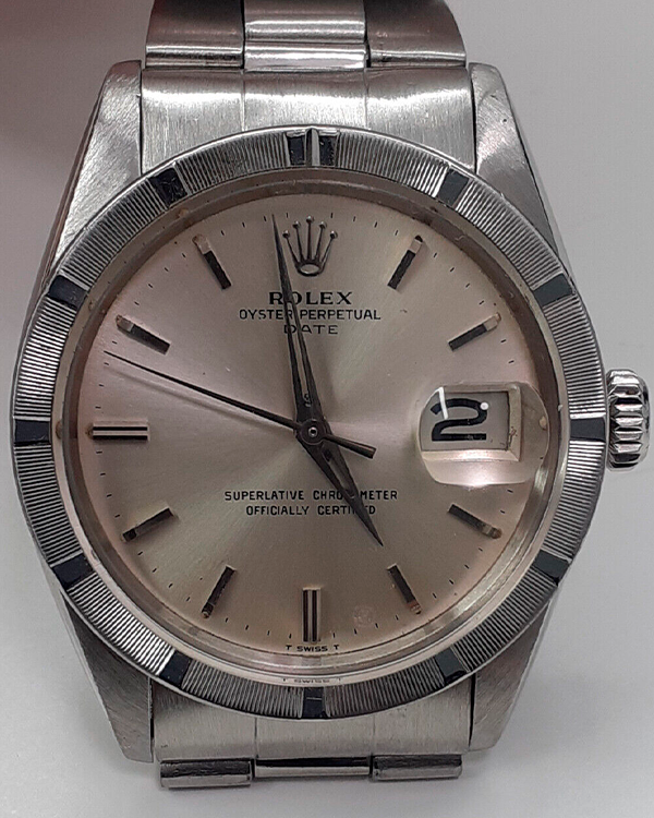 Rolex Oyster Perpetual Date Vintage 34MM Silver Dial Steel Bracelet (1501)