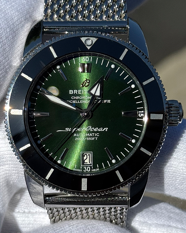 Breitling Superocean Heritage 42MM Green Dial Steel Bracelet (AB2010121L1A1)