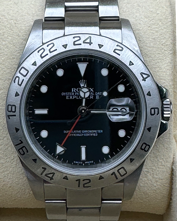 No Reserve - 2008 (M Serial) Rolex Explorer II 40MM Black Dial Steel Bracelet (16570)