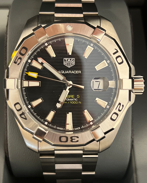 No Reserve - 2022 TAG Heuer Aquaracer Automatic 43MM Steel Black Dial Bracelet (WAY2010.BA0927)