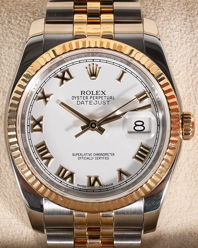 2014 Rolex Datejust 36MM White Dial Two-Tone Jubilee Bracelet (116233)