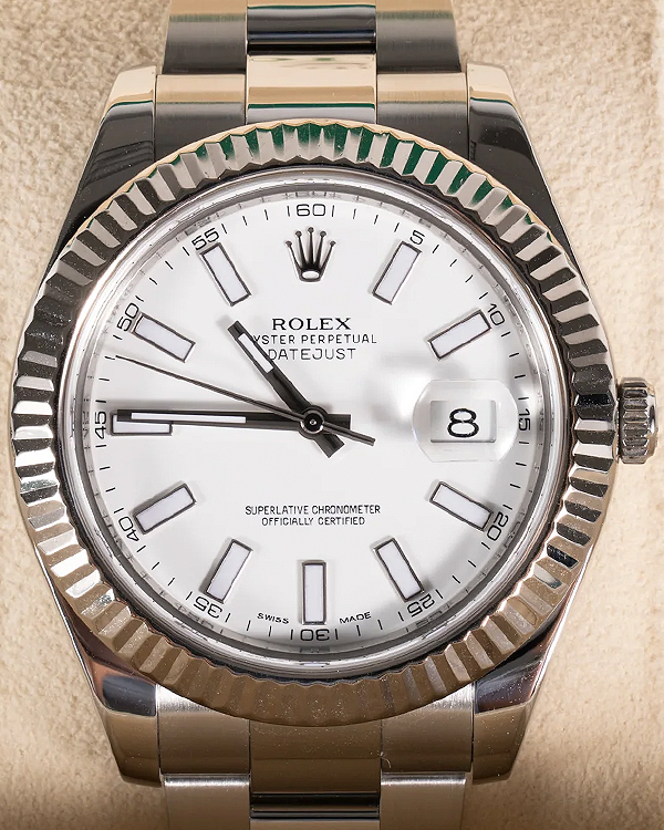 2012 Rolex Datejust II 41MM White Dial Oyster Bracelet (116334)