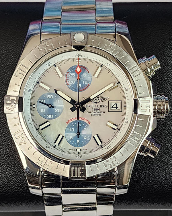 2018 Breitling Avenger 43MM Mother of Pearl Dial Steel Bracelet (A1338111/A808)