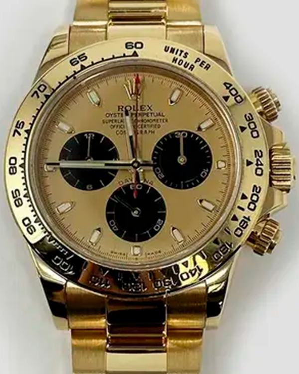 2017 Rolex Cosmograph Daytona 40MM Champagne Dial Yellow Gold Oyster Bracelet (116508)