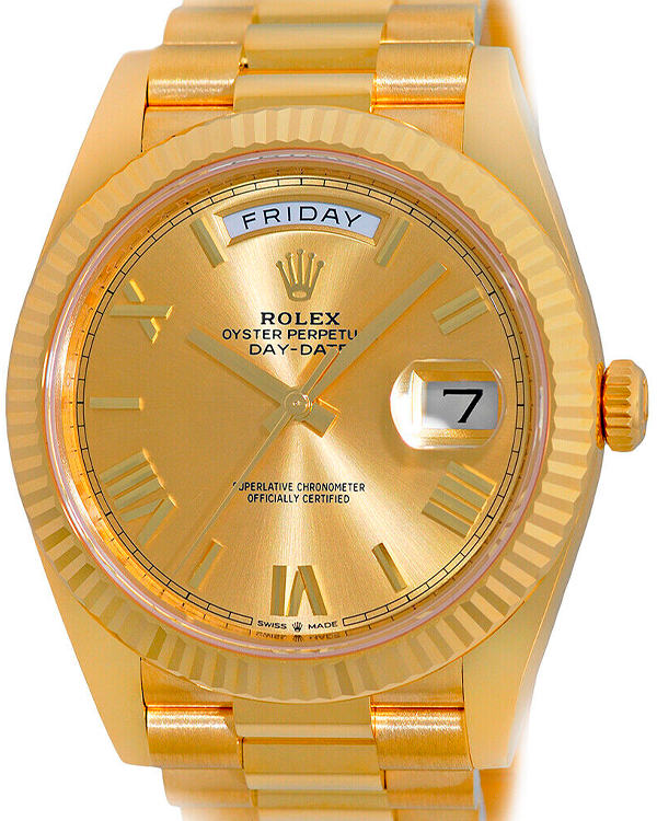 2023 Rolex Day-Date President 40MM Champagne Dial Yellow Gold President Bracelet (228238)