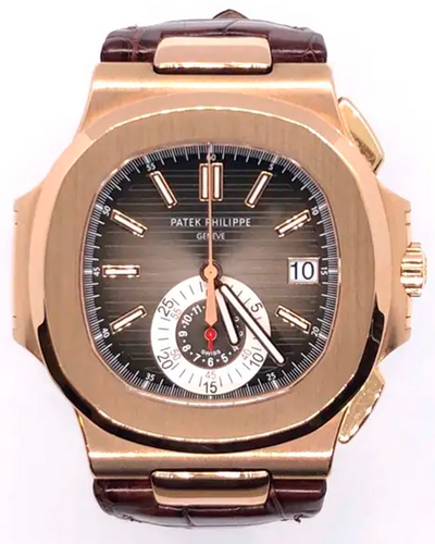 2014 Patek Philippe Nautilus 40.5MM Brown Dial Leather Strap (5980R-001)