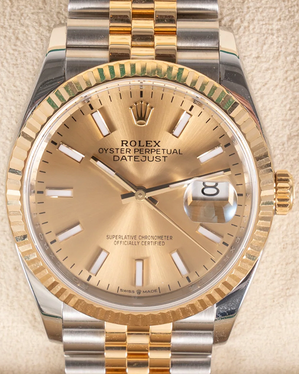 2019 Rolex Datejust 36MM Champagne Dial Two-Tone Jubilee Bracelet (126233)